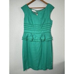 NWT Kay Unger New York $370 Green Silk Cocktail and Party Sheath Dress Sz 12